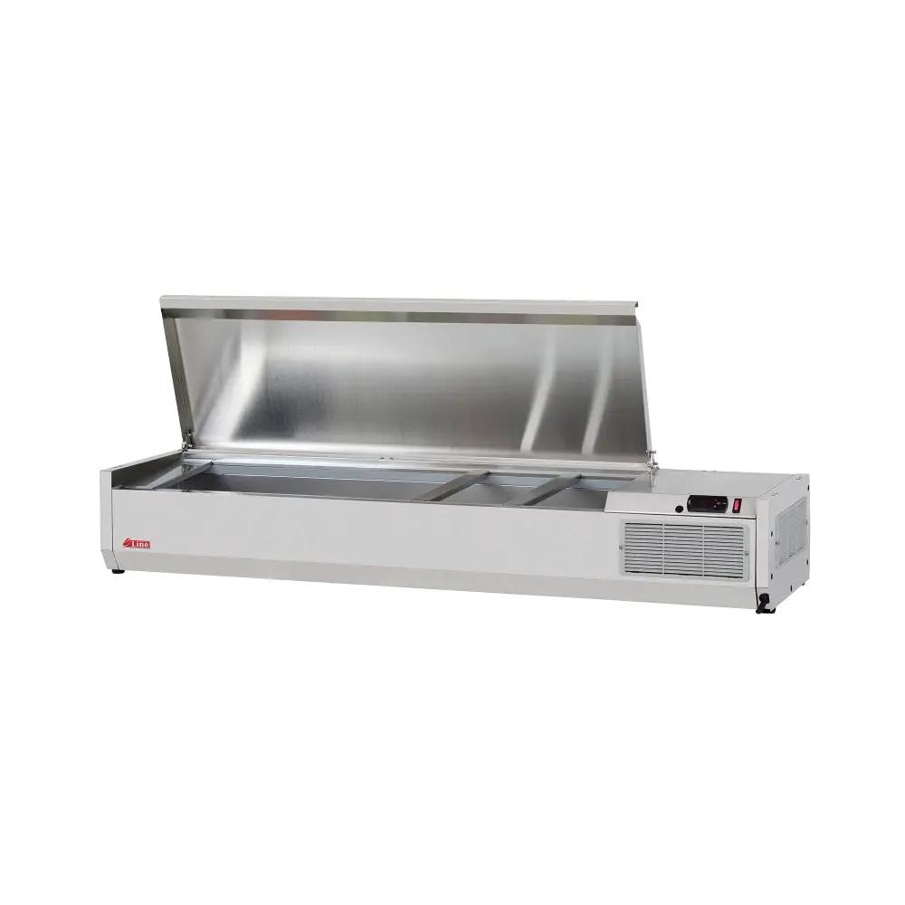 Turbo Air CTST-1500G-N 60" E-Line Countertop Refrigerated Prep Rail with Sneeze Guard