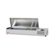 Turbo Air CTST-1500G-N 60" E-Line Countertop Refrigerated Prep Rail with Sneeze Guard