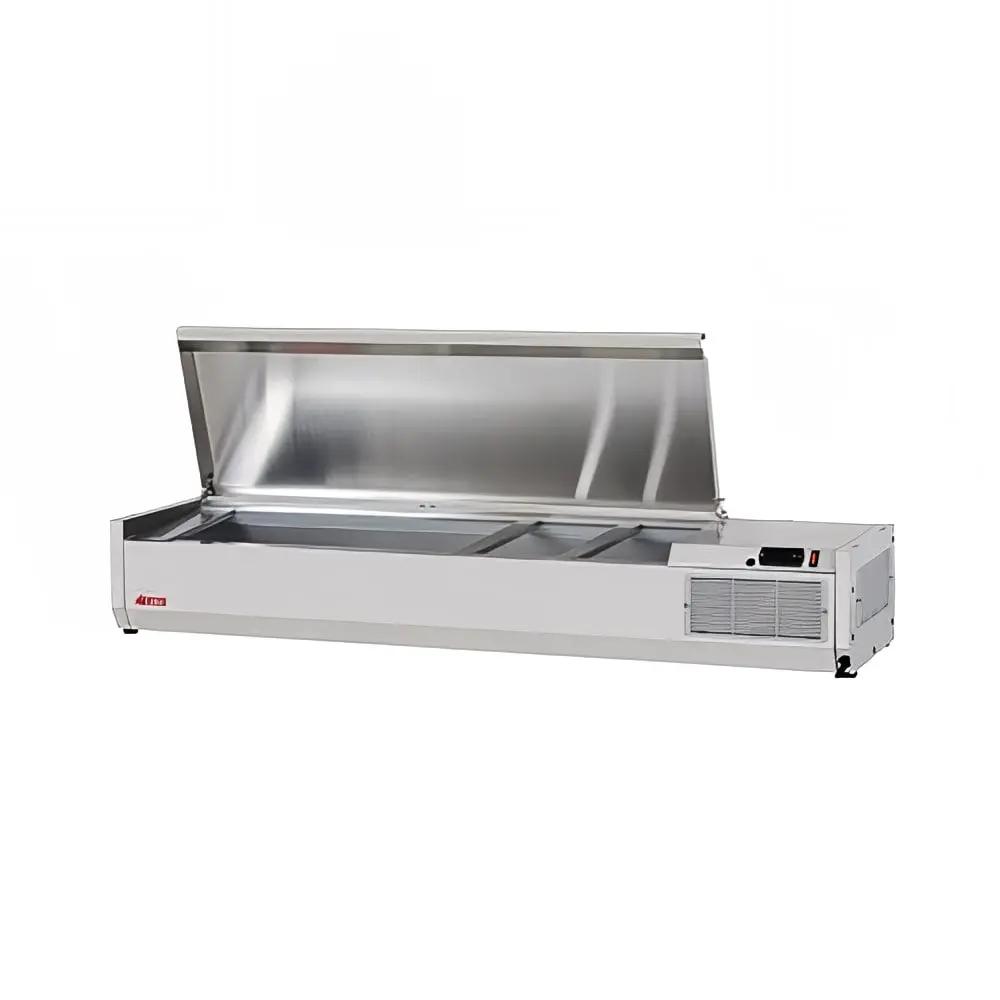 Turbo Air CTST-1500-N 60" E-Line Countertop Refrigerated Prep Rail - Hinged Lid