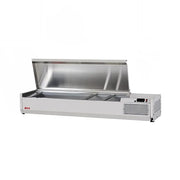 Turbo Air CTST-1500-N 60" E-Line Countertop Refrigerated Prep Rail - Hinged Lid
