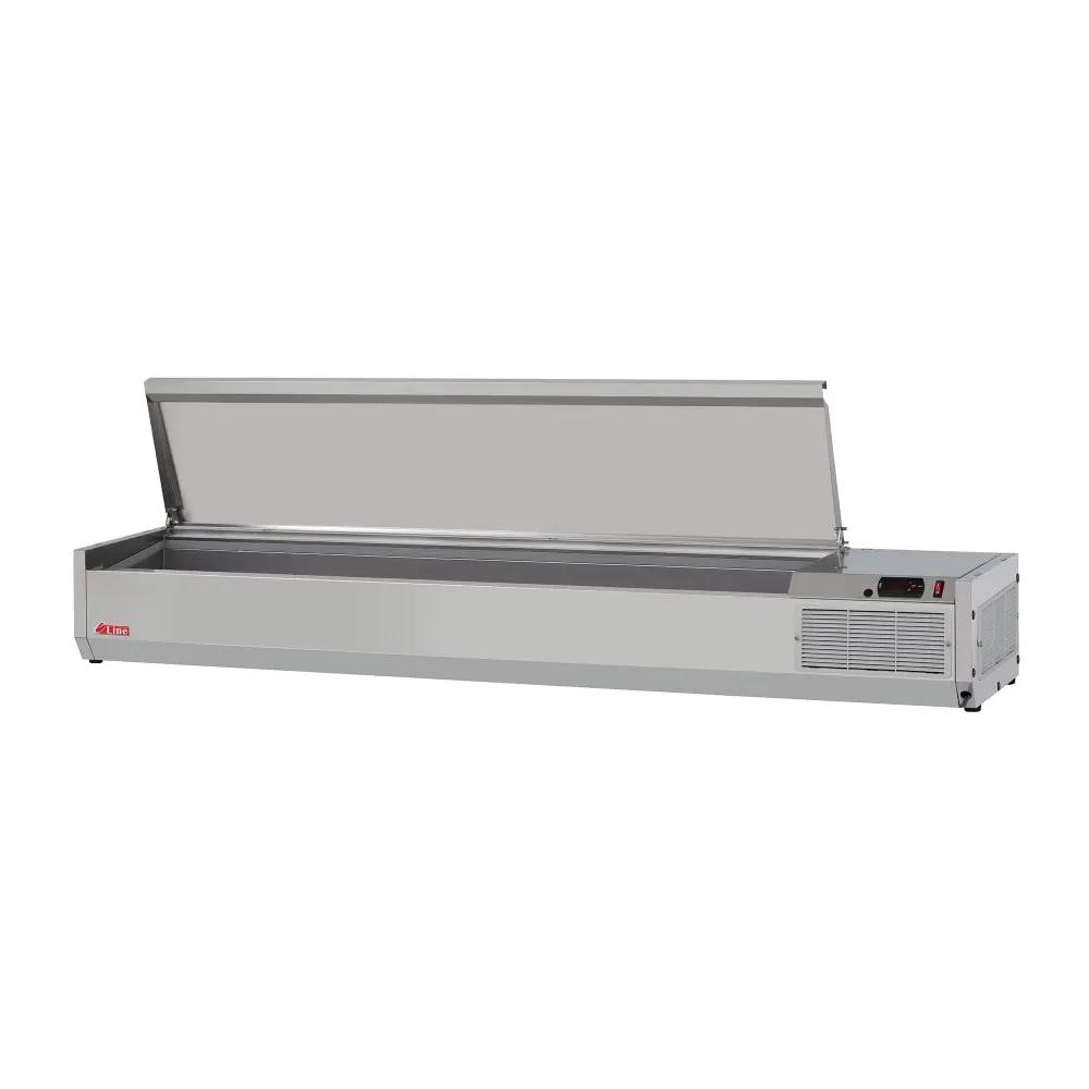 Turbo Air CTST-1800-N 72" E-Line Stainless Steel Refrigerated Prep Rail - Hinged Lid