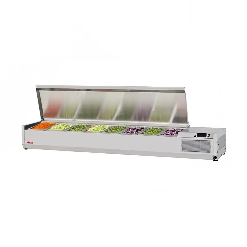 Turbo Air CTST-1800-N 72" E-Line Stainless Steel Refrigerated Prep Rail - Hinged Lid