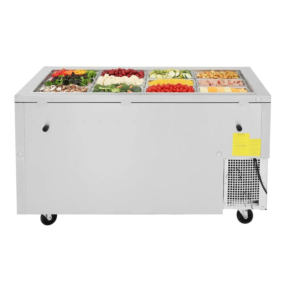 Turbo Air JBT-60-N 53 1/8" Floor Model Refrigerated Cold Food Bar - 12 Pan Capacity, Stainless Steel