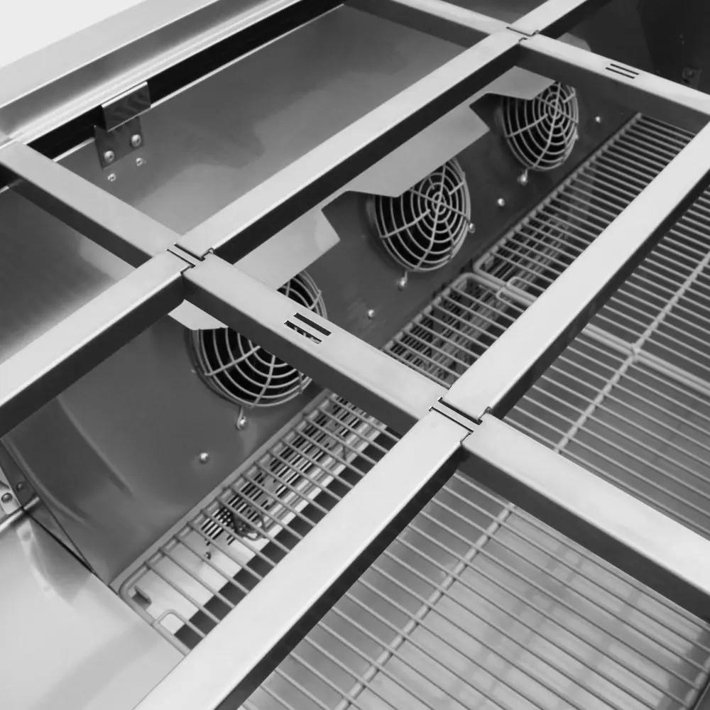 Turbo Air JBT-60-N 53 1/8" Floor Model Refrigerated Cold Food Bar - 12 Pan Capacity, Stainless Steel
