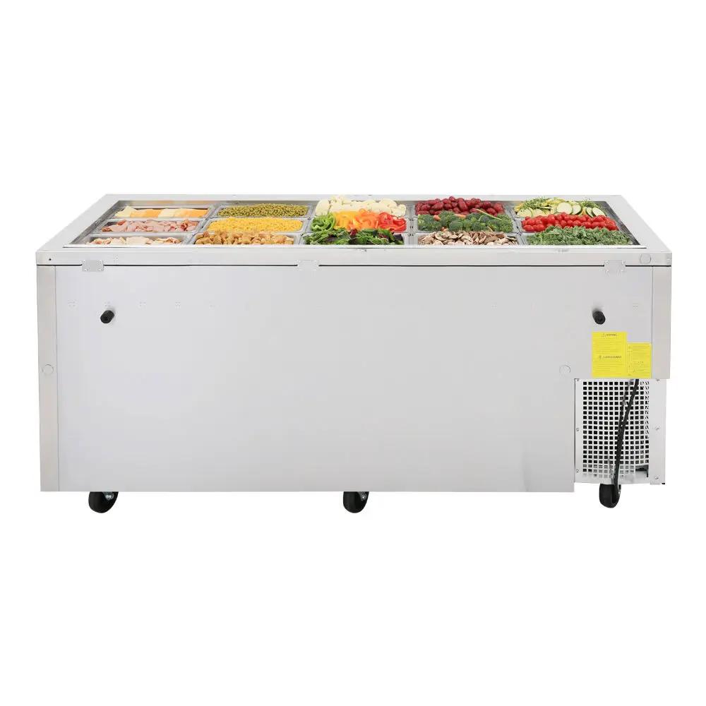 Turbo Air JBT-72-N 66" J Series Refrigerated Cold Food Bar - 15 Pan Capacity, Floor Model, Stainless Steel