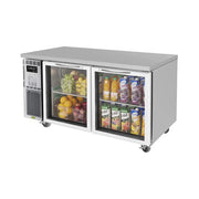 Turbo Air JUR-60-G-N 59" Undercounter Refrigerator - 2 Doors, 13.58 cu. ft.