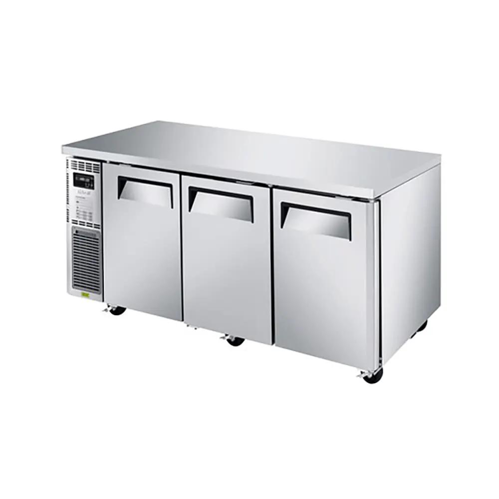 Turbo Air JUR-72S-N6 Undercounter Refrigerator: 70.88" 3-Section, Stainless Steel, 115V