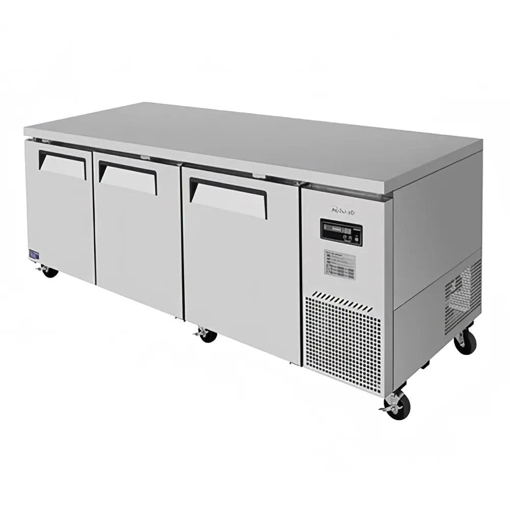 Turbo Air JUR-93D-N: 93" 3-Section Undercounter Refrigerator (115V)