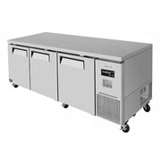 Turbo Air JUR-93D-N: 93" 3-Section Undercounter Refrigerator (115V)