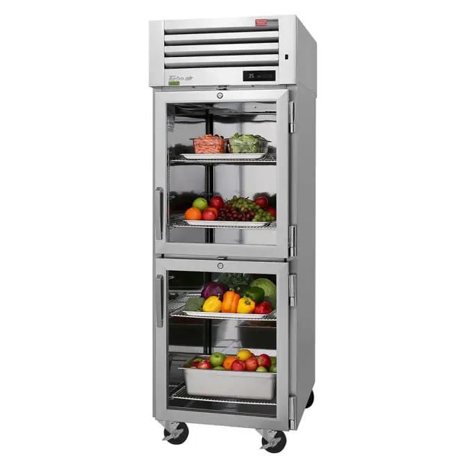 Turbo Air PRO-26-2R-G-N: 28" Reach-In Refrigerator with (2) Right-Hinged Glass Doors (115V)