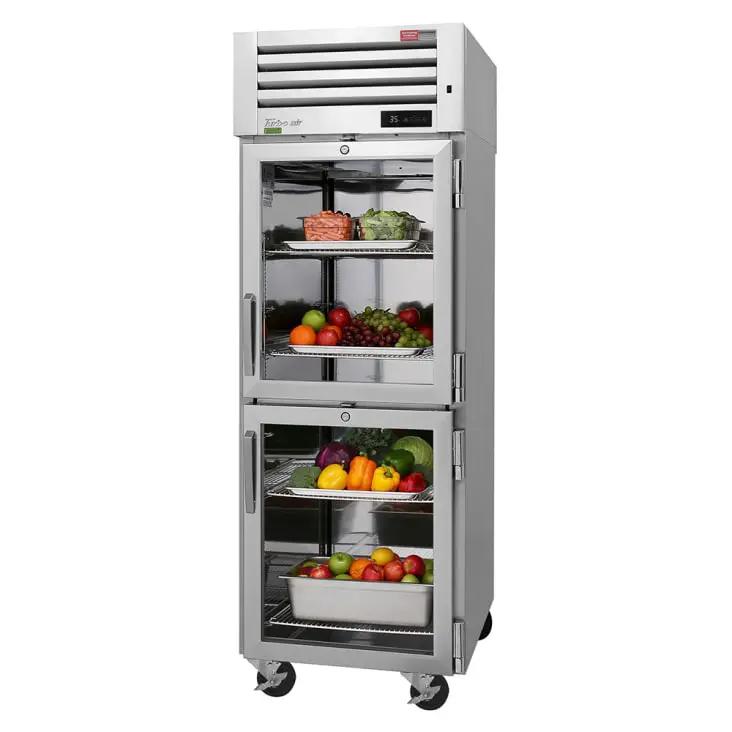 Turbo Air PRO-26-2R-G-N: 28" Reach-In Refrigerator with (2) Right-Hinged Glass Doors (115V)