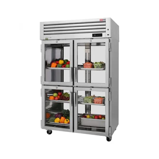 Turbo Air PRO-50-4R-G-PT-N: 51 3/4" Two-Section Pass-Thru Refrigerator with Glass Doors (115V)