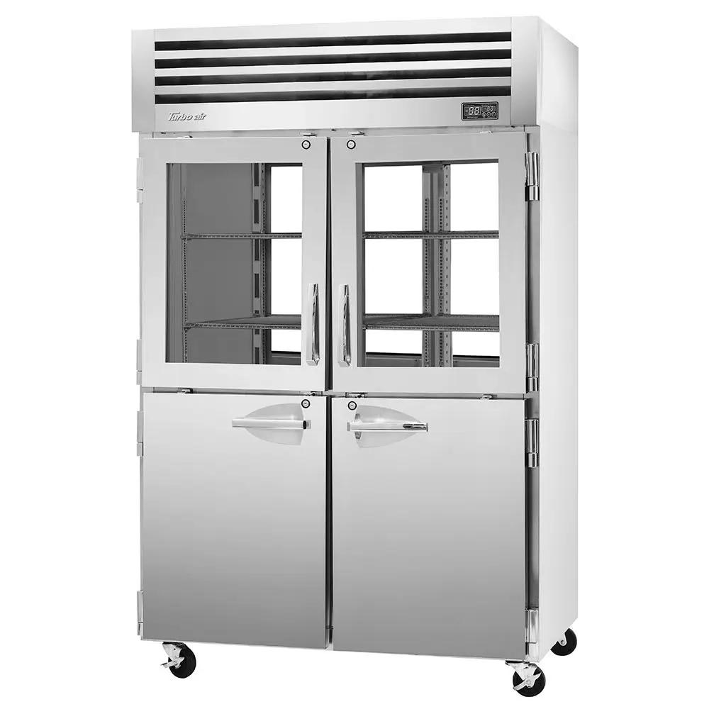 Turbo Air PRO-50R-GSH-PT-N: 51 3/4" Pass-Thru Refrigerator with (4) Glass and (4) Solid Doors