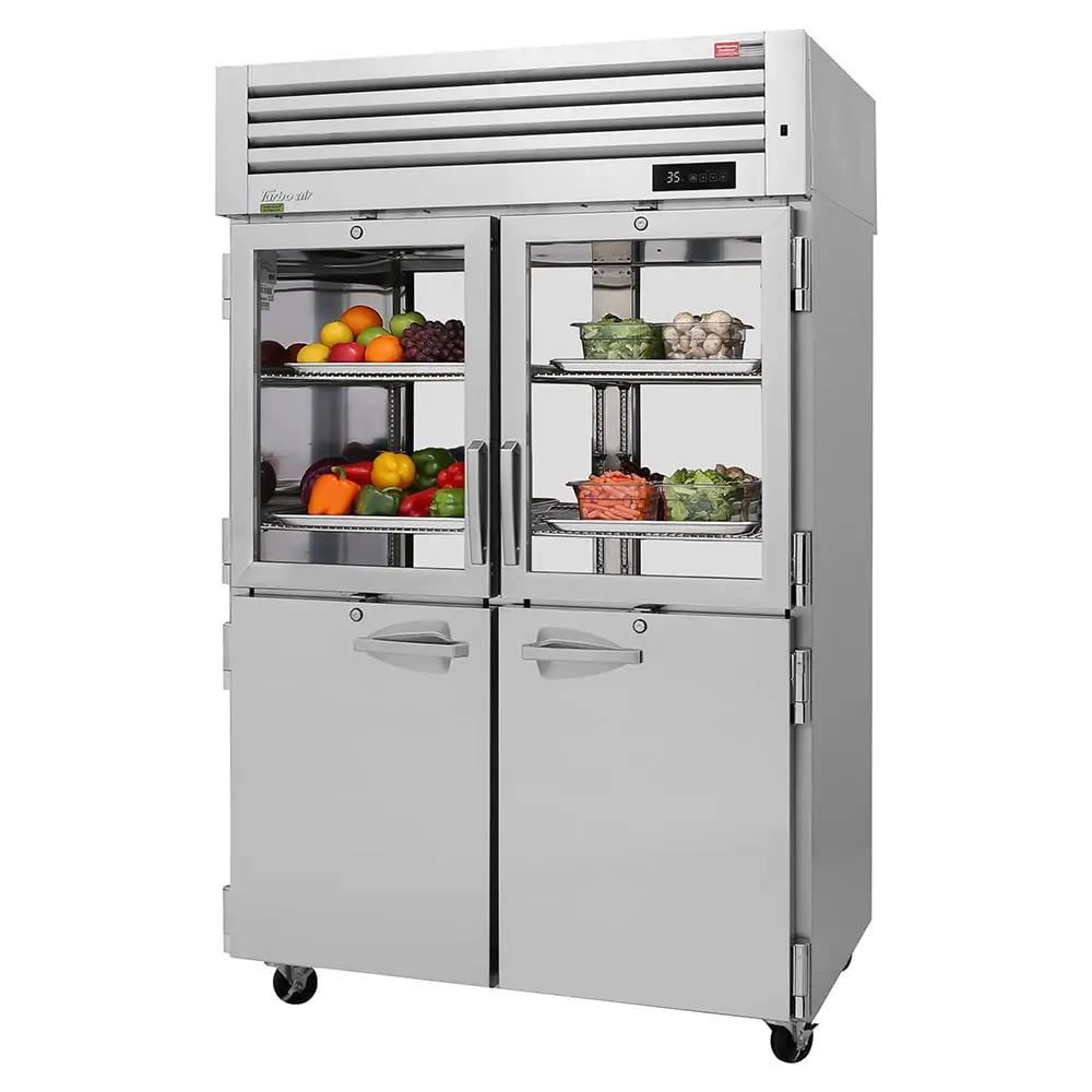 Turbo Air PRO-50R-GSH-PT-N: 51 3/4" Pass-Thru Refrigerator with (4) Glass and (4) Solid Doors