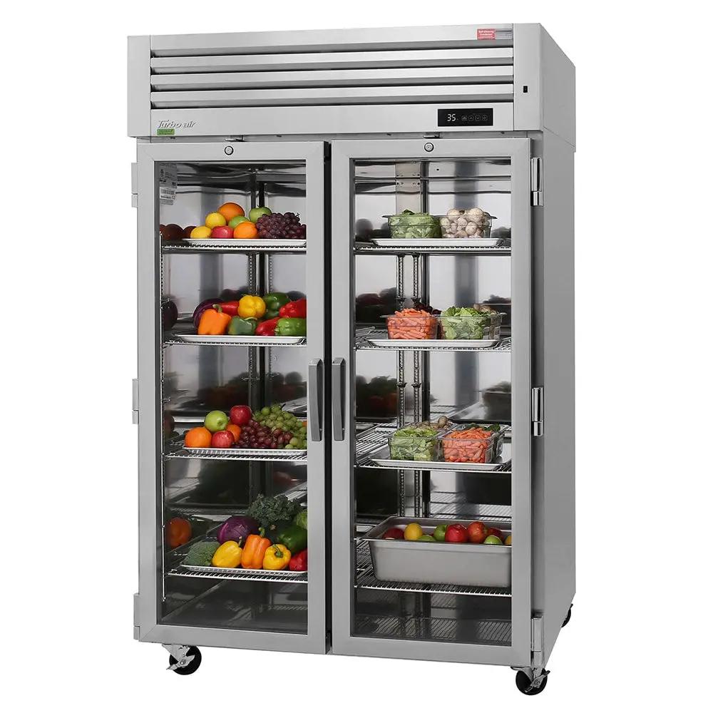 Turbo Air PRO-50R-GS-PT-N 51 3/4" Pass Thru Refrigerator: Dual Access, 2 Glass & 2 Solid Doors, 53.87 cu. ft.