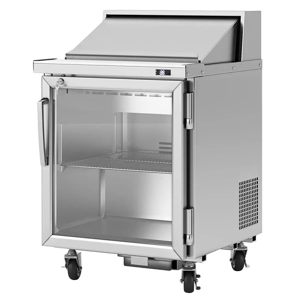 Turbo Air PST-28-G-N PRO Series 27 1/2" Glass Door Sandwich & Salad Prep Table (115v)