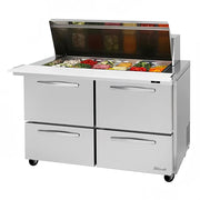 Turbo Air PST-48-18-D4-N PRO Series 48" Mega Top Sandwich & Salad Prep Table with Refrigerated Base (115v)
