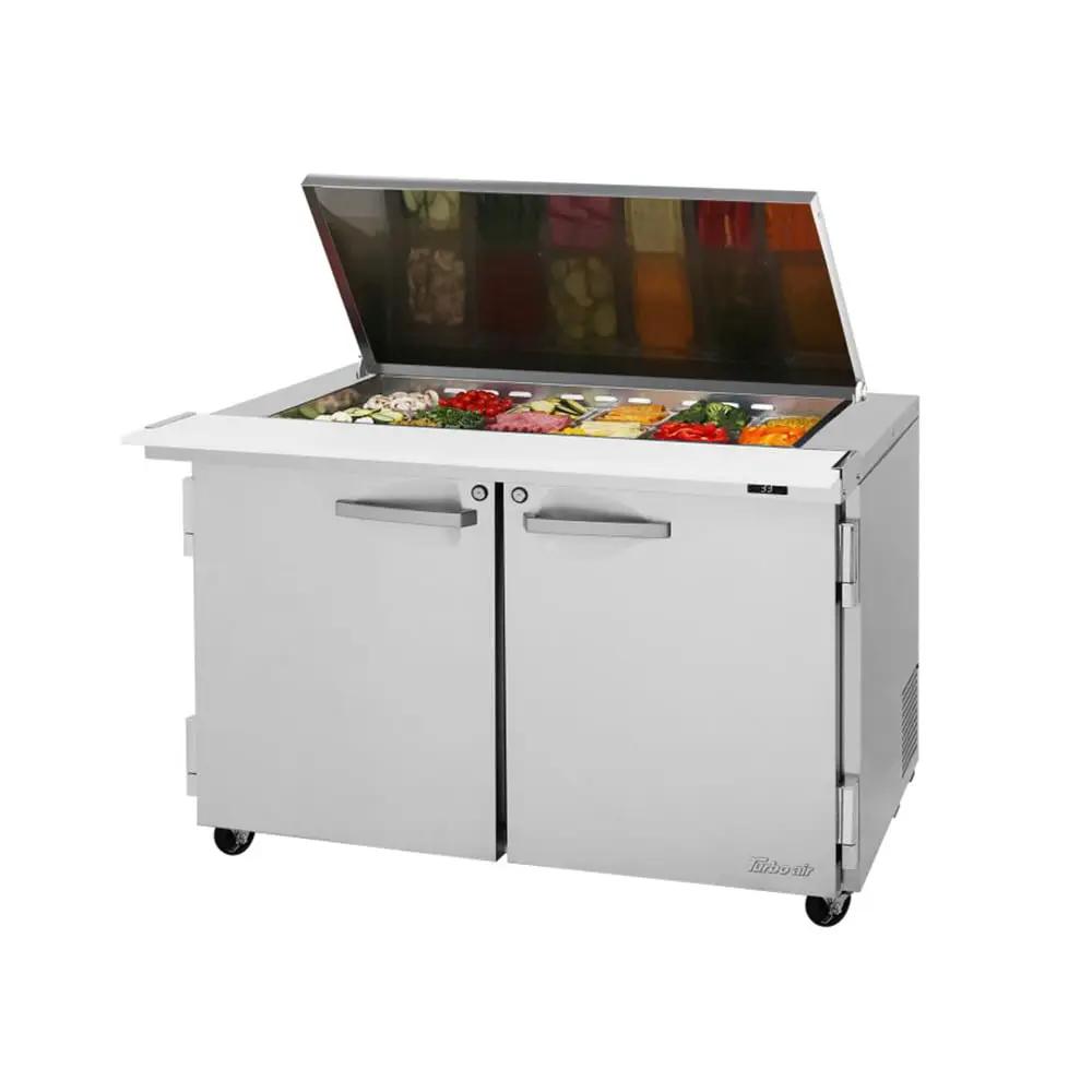 Turbo Air PST-48-18-N-FL PRO Series 48" Refrigerated Sandwich/Salad Prep Table with Mega Top