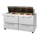 Turbo Air PST-60-24-D4-N PRO Series 60" Mega Top Sandwich/Salad Prep Table with Refrigerated Base