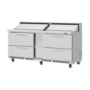 Turbo Air PRO Series 72" Mega Top Sandwich/Salad Prep Table - Refrigerated Base