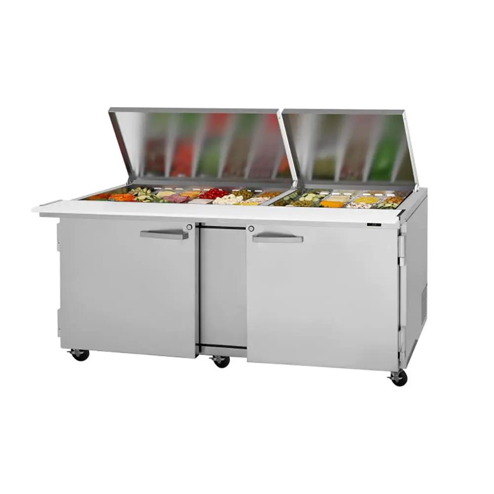 Turbo Air PST-72-30-N-FL 72" PRO Series Mega Top Sandwich/Salad Prep Table - Refrigerated Base