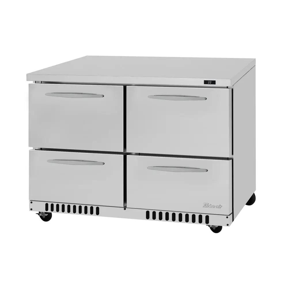 Turbo Air PRO Undercounter Refrigerator - 48" Wide, 4 Drawers, 11.1 cu. ft.