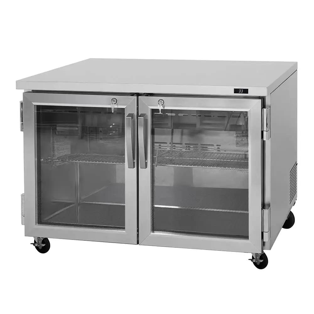 Turbo Air PUR-48-G-N: 48 1/4" Undercounter Refrigerator with 2 Doors & Glass Fronts (115v)