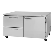 Turbo Air PUR-60-D2R(L)-N 60 1/4" W Undercounter Refrigerator w/ (2) Sections & (1) Door & (2) Drawers, 115v by Turbo Air (turbo-air-pur-60-d2rl-n-60-1-4-w-undercounter-refrigerator-w-2-sections-1-door-2-drawers-115v)