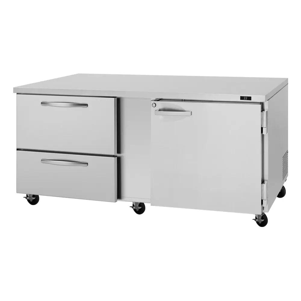 Turbo Air PUR-72-D2R(L)-N 72 5/8" W Undercounter Refrigerator w/ (2) Sections & (1) Door & (2) Drawers, 115v by Turbo Air (turbo-air-pur-72-d2rl-n-72-5-8-w-undercounter-refrigerator-w-2-sections-1-door-2-drawers-115v)