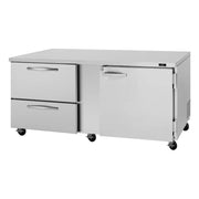 Turbo Air PUR-72-D2R-N 72" 5/8 Undercounter Refrigerator: 2 Sections, 1 Door, 2 Drawers, 115v