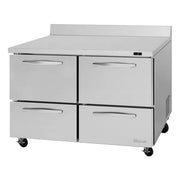 Turbo Air PWF-48-D4-N: 48" 2-Section Commercial Worktop Freezer with 4 Drawers (115v)