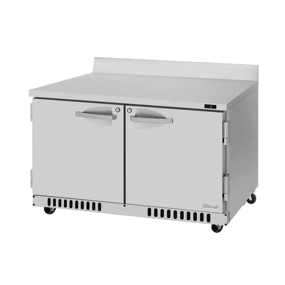 Turbo Air PWF-48-FB-N: 48" 2-Door Worktop Freezer (11.1 cu ft, -10°F to 0°F)