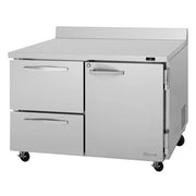 Turbo Air PWR-48-D2R-N: 48" 2-Section Worktop Refrigerator with 2 Drawers & 1 Solid Door