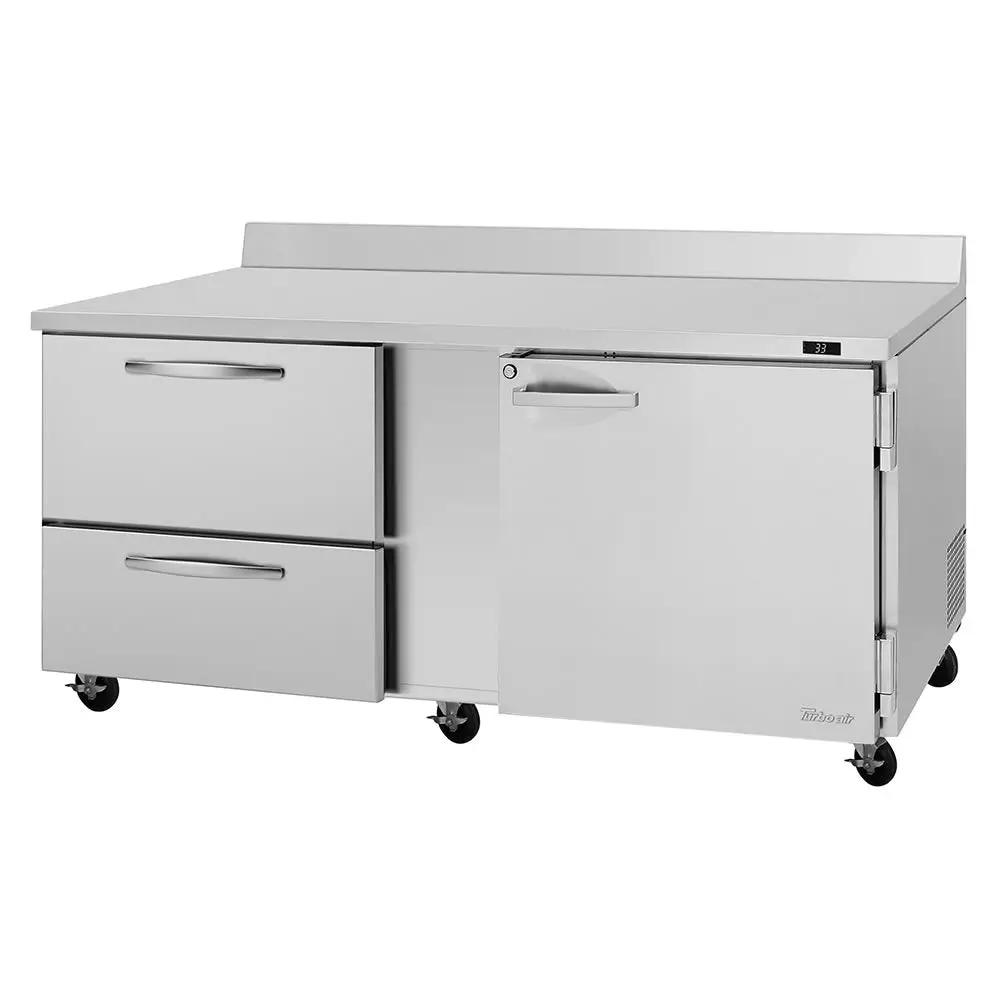 Turbo Air PWR-72-D2R-N: 72" 2-Section Worktop Refrigerator with 2 Drawers