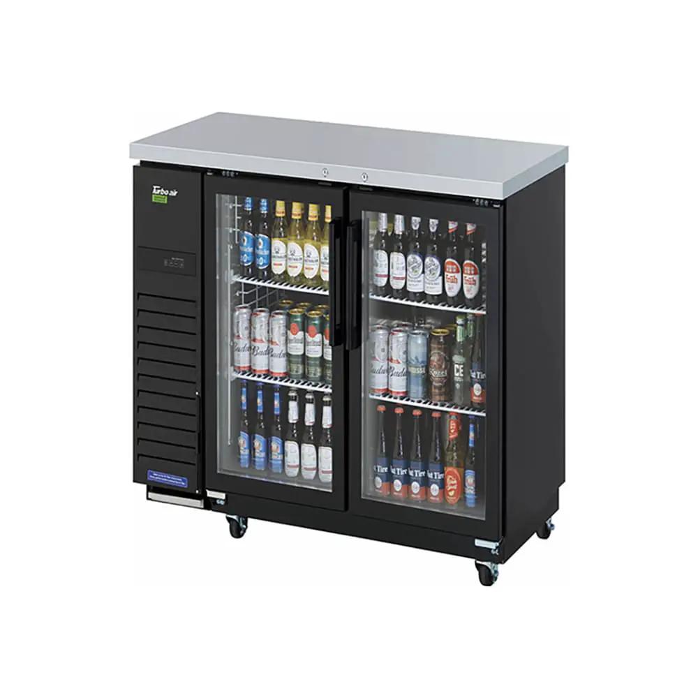 Turbo Air TBB-24-48SGD-N 49" Black Glass Door Back Bar Refrigerator - 115V