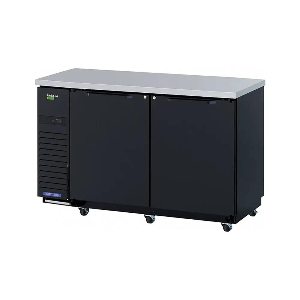 Turbo Air TBB-24-60SBD-N6 61" Black 2-Door Bar Refrigerator - 16.46 Cu. Ft.