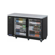 Turbo Air TBB-24-60SGD-N 61" Black Bar Refrigerator with Swinging Glass Doors