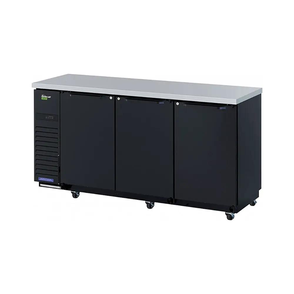 Turbo Air TBB-24-72SBD-N6: 73 1/8" 3-Door Black Back Bar Refrigerator (115v)
