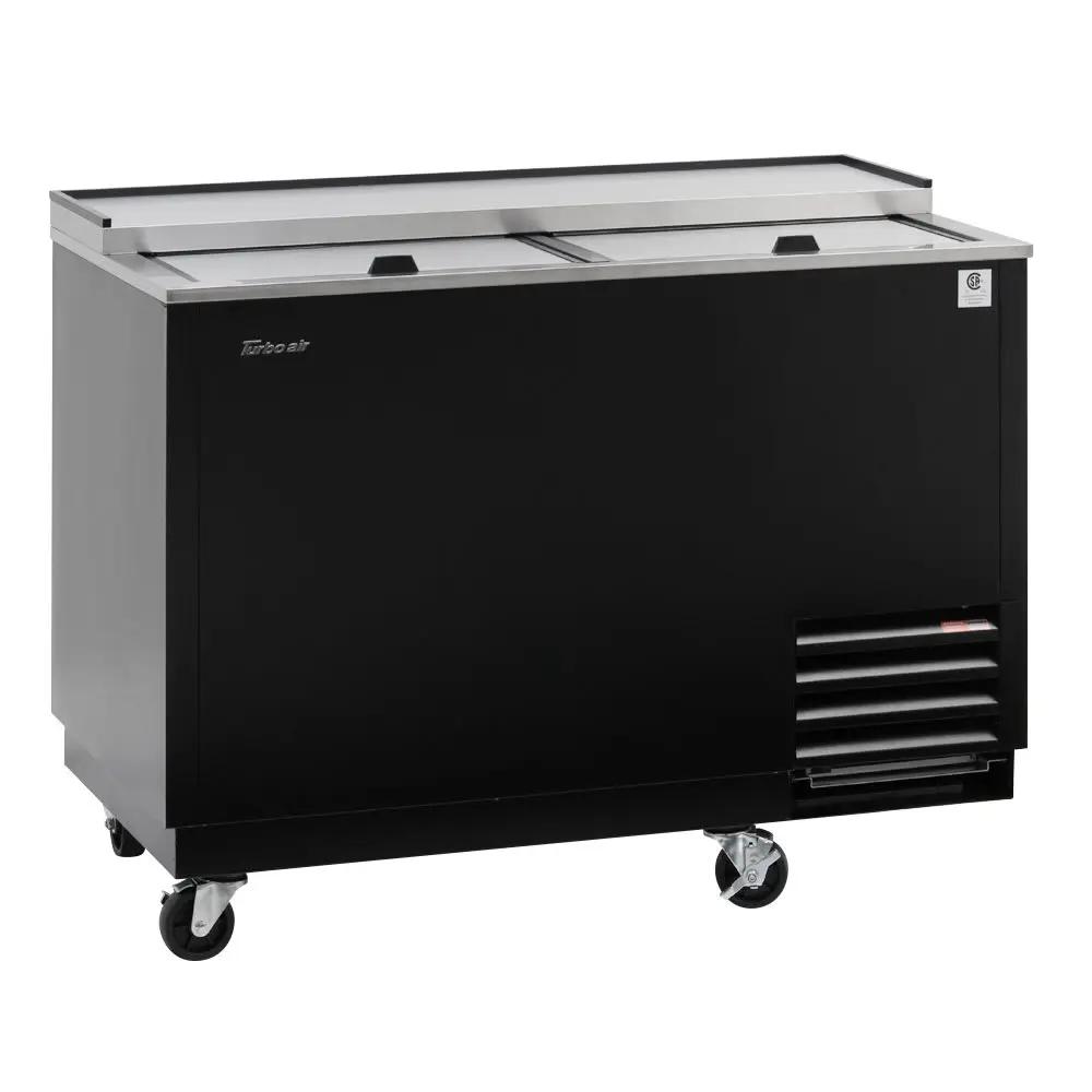 Turbo Air TBC-50SB-GF-N 2 Section Glass Chiller w/ 140 Mug Capacity, Black, 115v