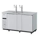 Turbo Air 69" Kegerator Beer Dispenser - 3 Half Keg Capacity, 2 Columns, Stainless Steel