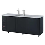 Turbo Air TBD-4SBD-N 90" Black Kegerator Beer Dispenser - 4 Half Keg Capacity, 2 Columns