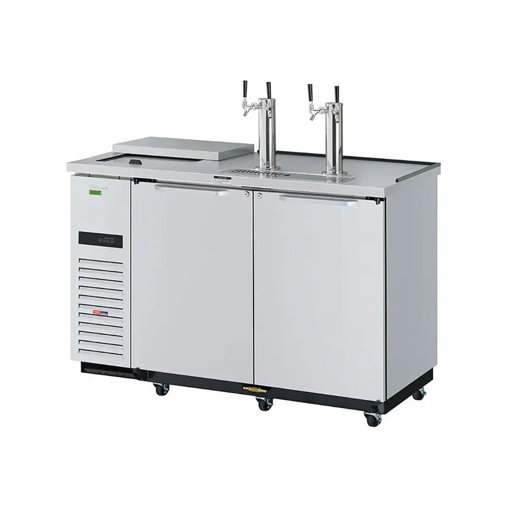 Turbo Air 58 7/8" Kegerator Beer Dispenser - Dual Tap, Stainless Steel, 115v