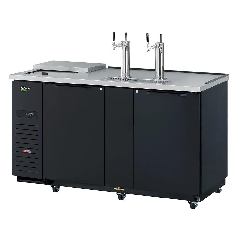 Turbo Air TCB-3SBD-N6 69" Kegerator Beer Dispenser - 3 Half Keg Capacity, Black