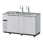 Turbo Air 69" Kegerator Beer Dispenser - 3 Keg Capacity, 2 Towers, Stainless Steel