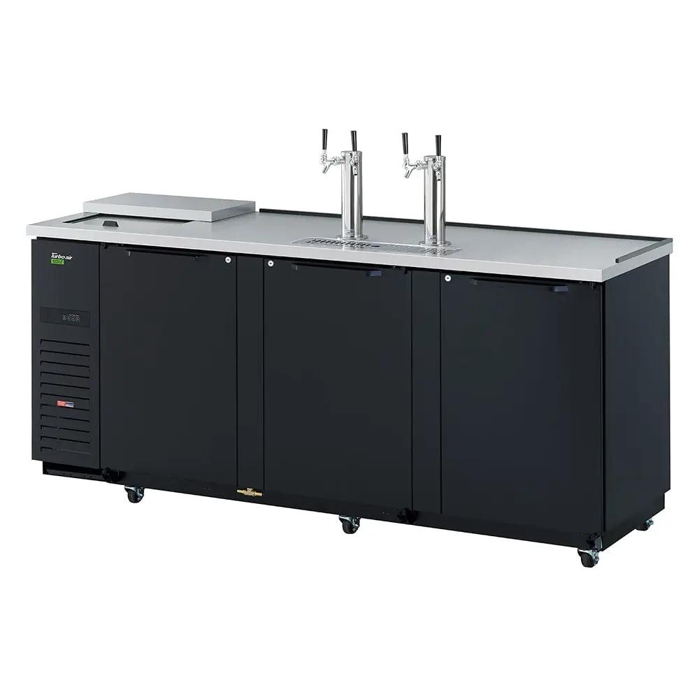 Turbo Air TCB-4SBD-N 90" 4 Half Keg Capacity Kegerator Beer Dispenser - 2 Columns, Black, 115v