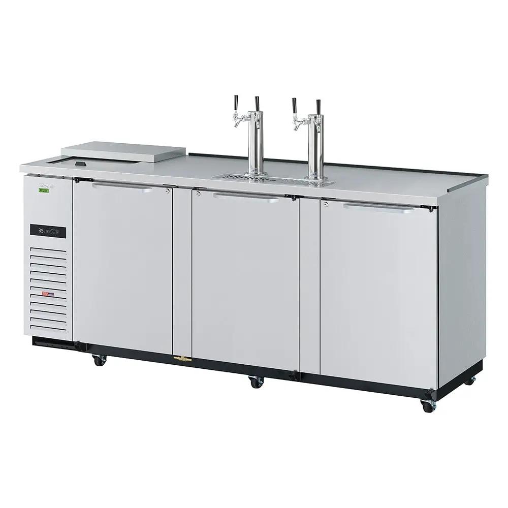 Turbo Air TCB-4SDD-N 90 3/8" Kegerator Beer Dispenser - Dual Column Stainless Steel, 115v
