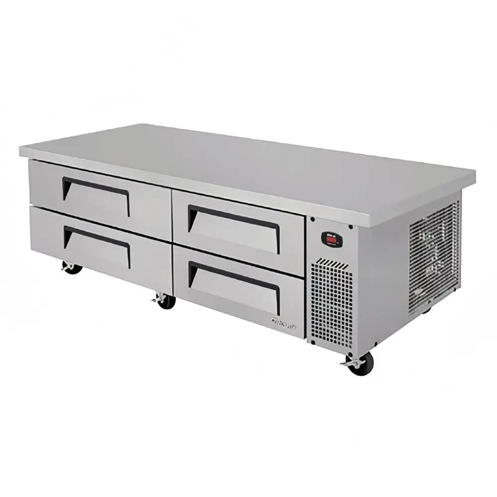 Turbo Air TCBE-72SDR-E-N 78" Super Deluxe Chef Base: 4 Drawers, 115v - Refrigerated Workstation