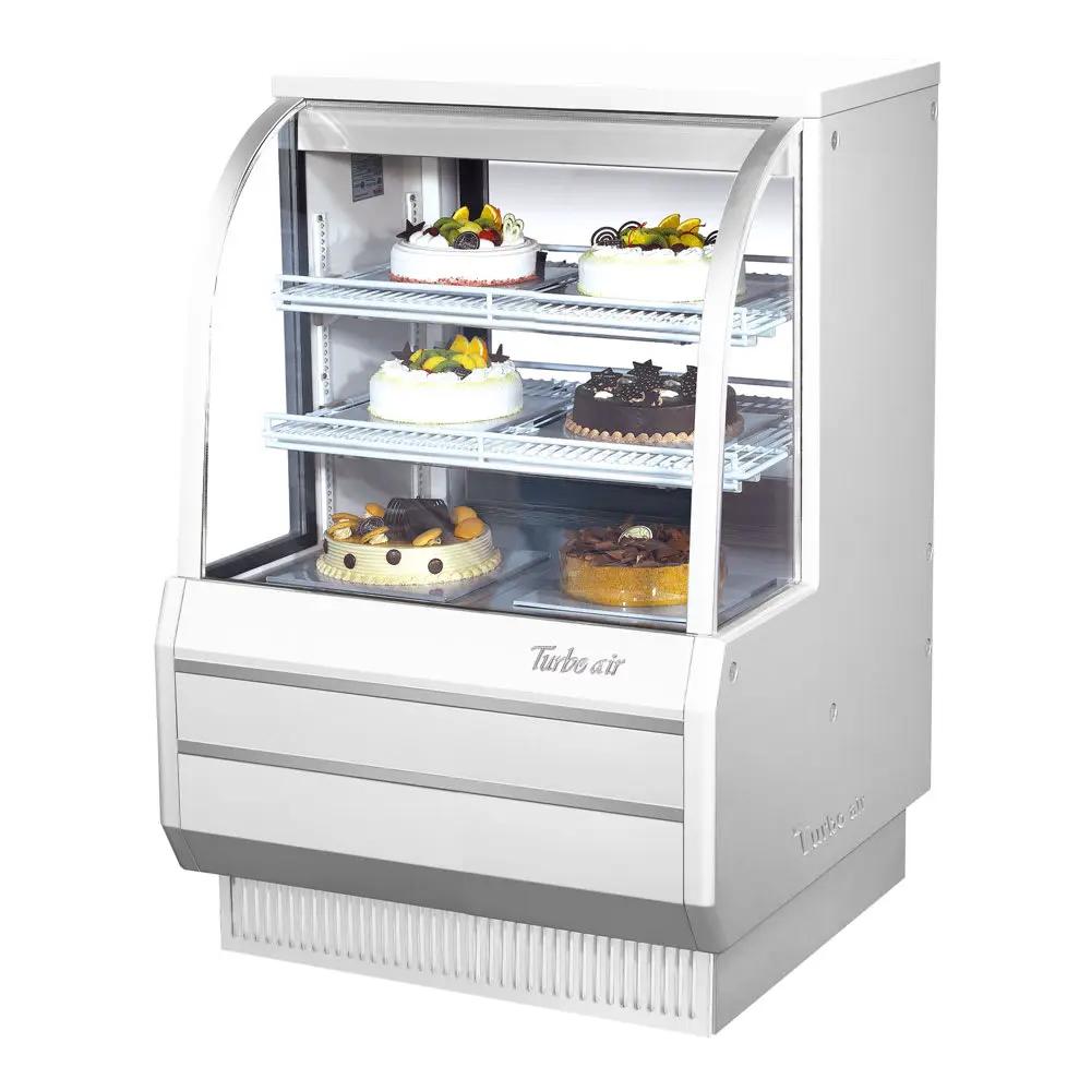 Turbo Air TCGB-36-W-N 36" Curved Glass Full-Service Bakery Display Case - White Exterior