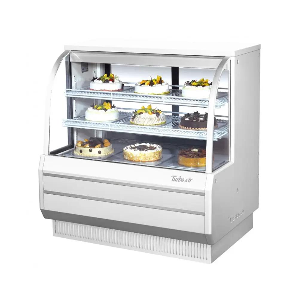 Turbo Air TCGB-48DR-W(B) 48" Dry Bakery Display Case with Curved Glass - 115V