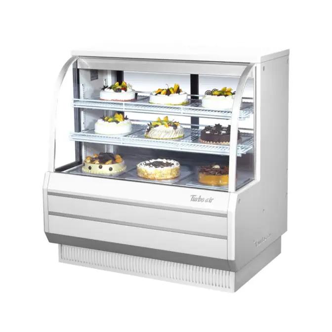 Turbo Air TCGB-48DR-W(B) 48" Dry Bakery Display Case with Curved Glass - 115V